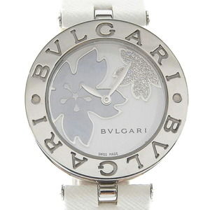 BVLGARI B-zero1 Watch BZ30FDSL Stainless Steel x Leather Flower Quartz Analog...